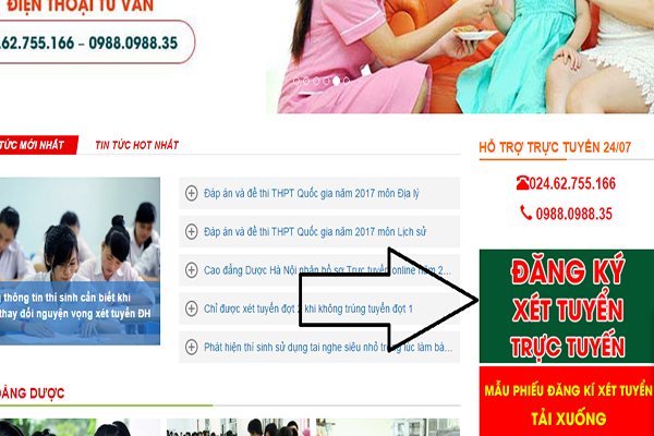 Hướng dẫn đăng ký xét tuyển trực tuyến Cao đẳng Dược - Y Hà Nội
