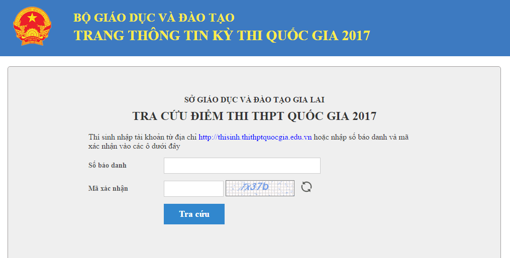 Hướng dẫn thí sinh tra cứu điểm thi THPT quốc gia năm 2017